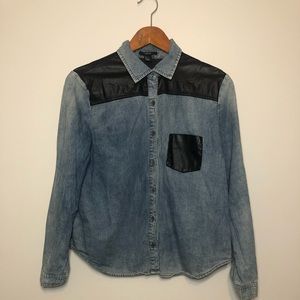 FOREVER21 Mineral Wash Denim Button Down.